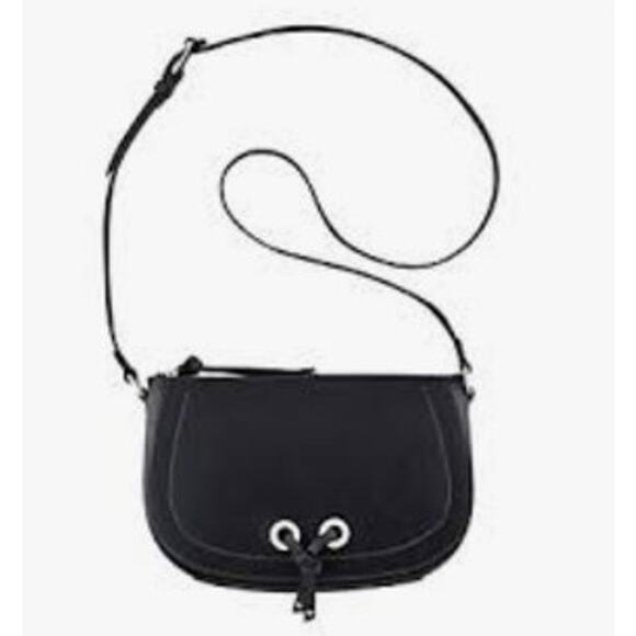 Nine West Black Leather “Bohemian Beltway” Saddle Bag, NWT! - Picture 1 of 8